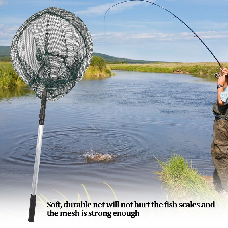 Fish Landing Net Aluminium Alloy with Long Telescoping Pole Handle