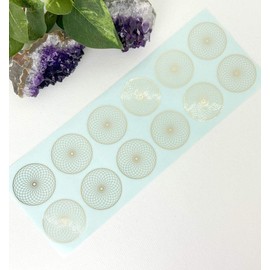 RELIGHT Taurus Energy Sticker Sticker with 1 Metal Seal, Orgonite, Decorative Material, Sacred Geometry, Feng Shui, Good Luck, Energy Seal, Gold, 1.6 inches (40 mm), 1 Sheet, 12 Sheets