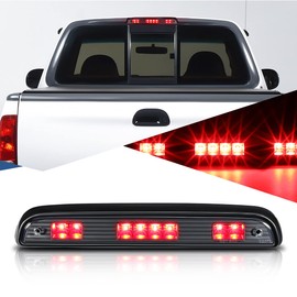 Auto Dynasty Full LED 3rd Third Brake Light High Mount Rear Stop Parking Lamp Compatible with Ford F150 F250 F350 Bronco 92-97, Black Housing Clean Lens