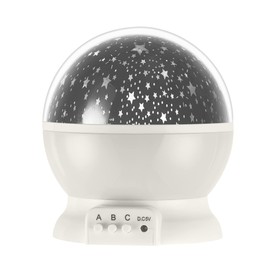 Globe Electric 13766 LED Integrated Color Changing Space Projector Night Light, 4 Interchangeable Projection Patterns, Removeable Dome Diffuser, USB or Battery Powered, Bulb Not Included