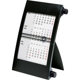 rido/idé 3-Month Desk Calendar (2025), 1 Page = 3 Months, 90 × 120 mm, Black