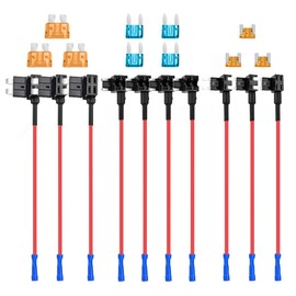 ZIMISI 10PCS Fuse Tap Kit, 12V Car Add-a-Circuit Fuse Adapters, 3 Types Car ATR Blade Adapter Include Mini Micro2 Standard, Adapter Connector for Vehicles Trucks Boats (Multicolor)