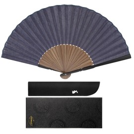 SENMAN Men's Fan, Glitter, Glitter, Gentleman's Fan, Stylish, Popular, Black Bone Bamboo, Box Included, Rabbit Fan Bag, Gift, Present for Father's Day, Fireworks Festivals, Overseas Souvenirs, Yukata