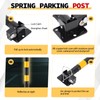 Zonon 2 Pcs Spring Parking Post Folding Heavy Metal Parking