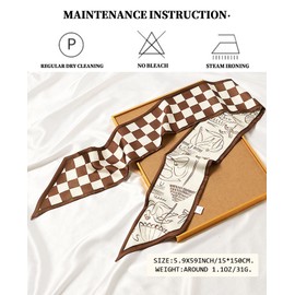 DYUXIRT Head Scarf Purse Handle Neck Satin Hair Scarfs For Bag Lightweight Silky Long Thin Women's Fashion Scarves 59 * 5.9”-H8