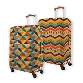 Kana & Kaili 2-in-1 Reversible Luggage Cover | Stylish Suitcase Covers | Spandex Luggage Covers for Suitcase TSA Approved | Retro XL
