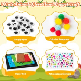 Hand Puppet Making Kit, Felt Glove Puppet Toys for Kids (Wild)