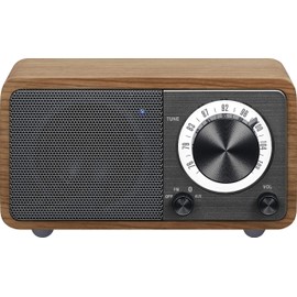 SANGEAN WR-301 FM Radio Bluetooth Speaker, Cherry / Dark Gray