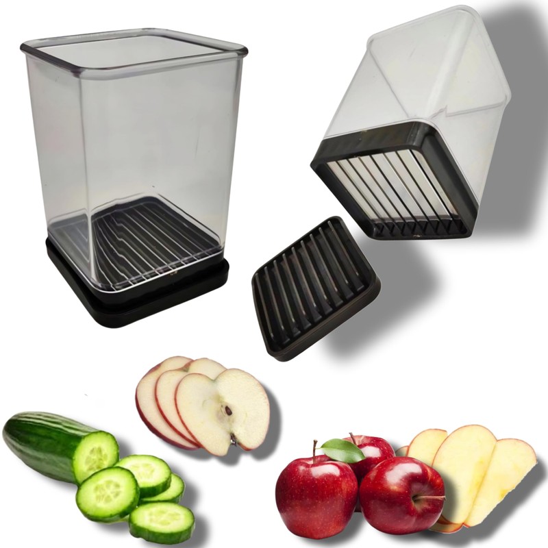Premium fruit and vegetable Slicer with Storage Container, Black and