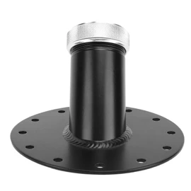 45 Degree Fuel Cell Filler Neck with 12 Bolt Steel Base Aluminum Cap 1.5in Inner Diameter Fast Filler Neck (Black)