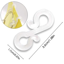 QISF 100 Pcs Gutter Hooks Mini Plastic Outdoor Christmas Lights Hanging Hooks Party Lights Hanger Wire Holder for Christmas/Birthday/Anniversary Decoration