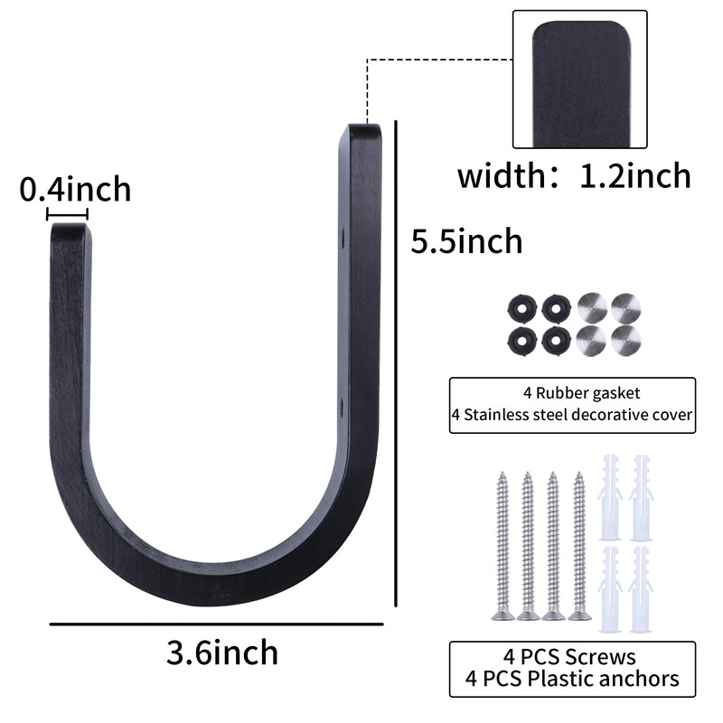 OCIOLI 2 Pieces Curtain Tiebacks Wood Curtain Holdbacks U Shaped
