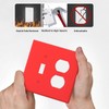 Red 2 Gang Single Toggle/Double Duplex Combo Outlet Light Switch