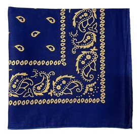 V5 Cotton Bandanas, Paisley Print Design, 100% Cotton, 3/6/12 Packs, Assorted Colors (3, Royal Blue)