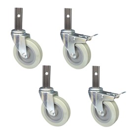 r Wheels,Heavy Duty Swivel Caster Wheels,PU Casters Wheels for Furniture,4 Inch Kitchen Trolley Swivel Caster,Square Tube Diameter 23mm,Load Capacity 210kg,4 Pcs(brake85mm) ( Color : Brake+univer