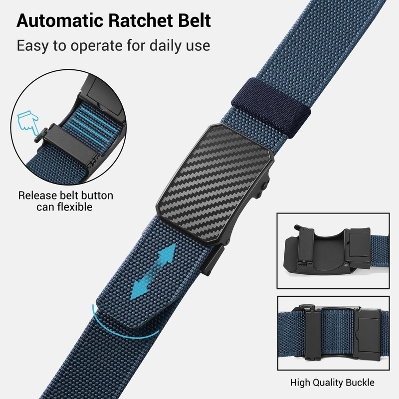 SENDEFN Men's Tactical Belt Men's Ratchet Automatic Buckle for Nylon,