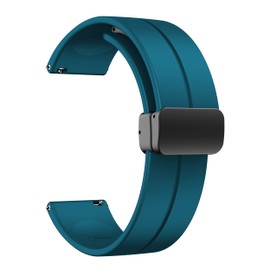 LYSMVIVI Magnetic Watch Band 22mm 20mm 19mm 18mm 16mm With Quick Release Soft Silicone Sport Watch Band for Men Women, Magnetic Silicone Replacement Strap