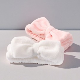 Ribbon Face Washing Headband 1pc Pink 5ea