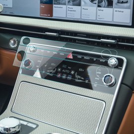 LANTU 4PCS Car Screen Protector for 2025 Genesis GV80 G80 Air Conditioner Nano Touchscreen Protector Film HD Clear Bubble Free