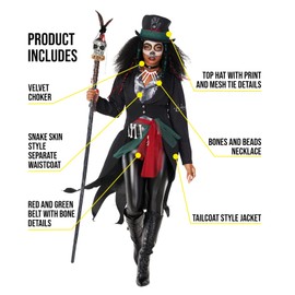 Morph, Voodoo Witch Costume, Voodoo Costume Women, Womens Voodoo Costume, Day of the dead costumes for women, Witch Outfit Medium