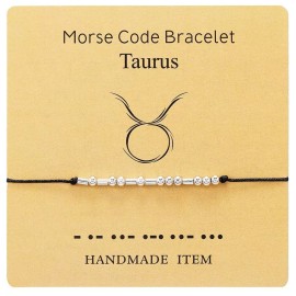 Morse Taurus Morse Code Adjustable Bracelet Astrology