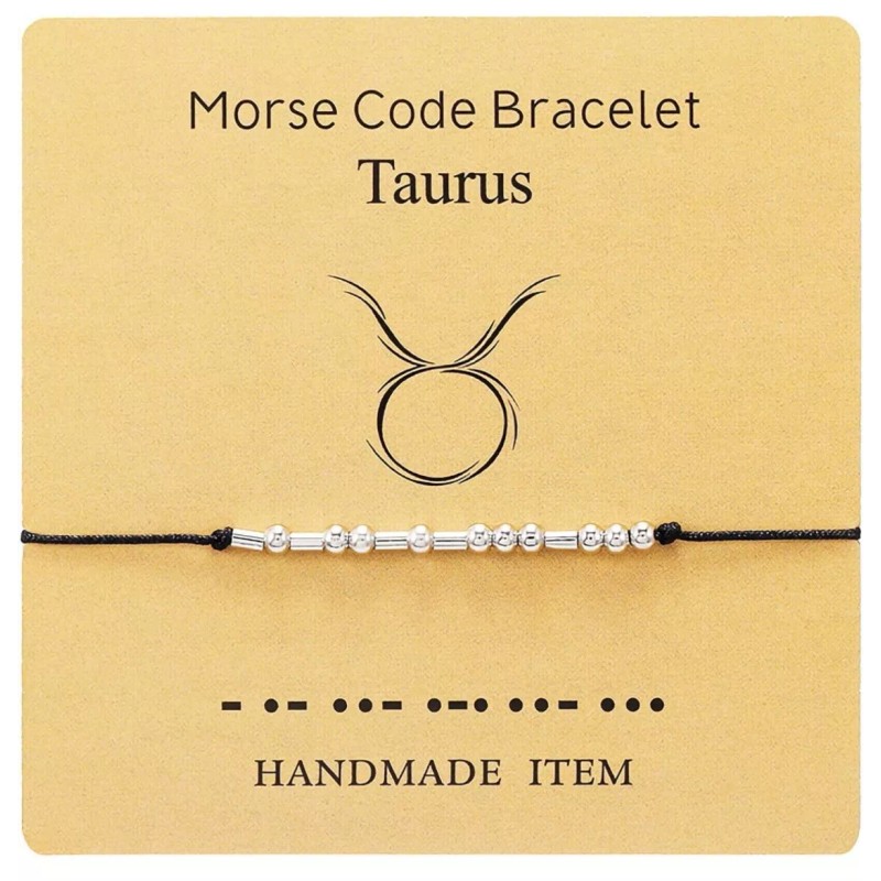 Morse Taurus Morse Code Adjustable Bracelet Astrology