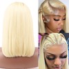 613 Blonde Bob Wig Human Hair 13x4 HD Transparent Lace