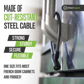 Urban August Fridge Lock: Multi-Functional Cable Keyed Lock, for French-Door Refrigerators and Cabinets (One Pack)