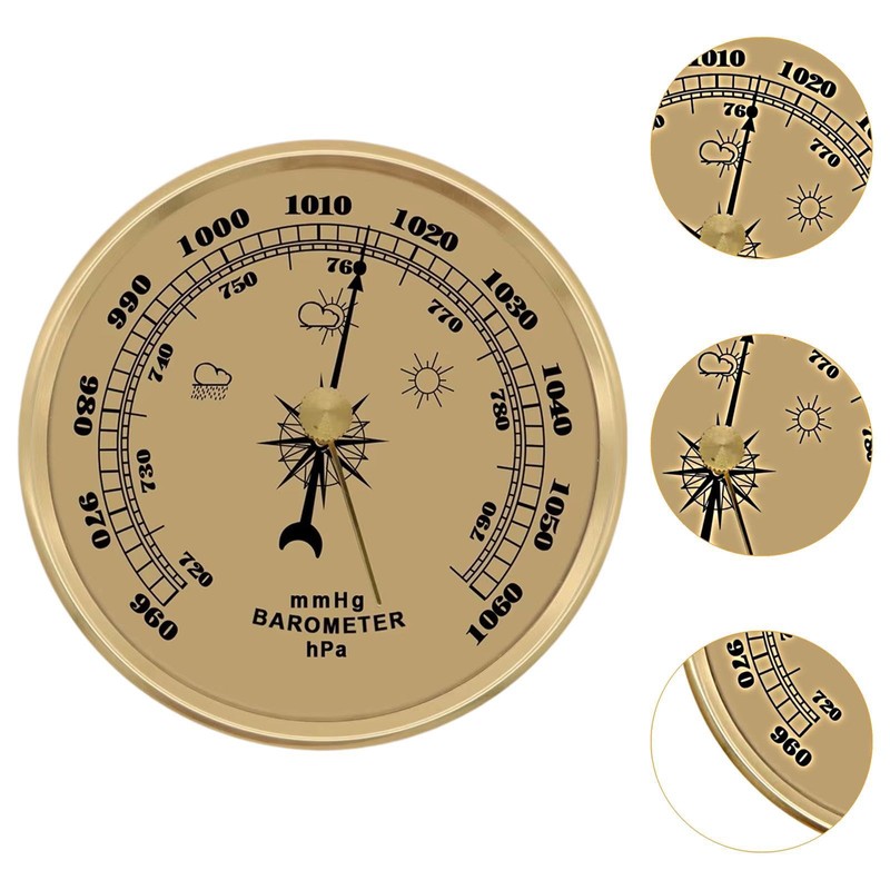 WeiLaiKeQi Mechanical Barometer Round Barometric Pressure Gauge for Home Office