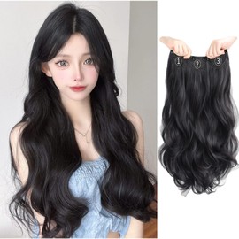 Limakara Collarina Wig, Set of 3, Clip Type, Curl, Long, 23.6 inches (60 cm), Extension, Curly Hair, One Touch, Easy Installation, Volume Up, Mat, Everyday Use, Heat Resistant, Natural Fashion,