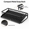 Bathroom Soap Holder Draining Rack, Self-Draining Soap Dish with Anti-Slip