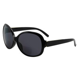Eyekepper Bifocal Sunglasses Women Sunshine Readers +1.00 Strength Reading Sunglasses Oversize (Black)