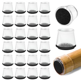 Serenelife Chair Leg Floor Protectors | 24 Rubber Furniture Leg Covers & End Caps For Hardwood Floors | Anti-Slip & Scratch Protect Floors | Fits Furniture & Chair Legs 1.05 IN - 1.50 IN | Clear