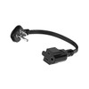 Flat Plug 1Ft Short Extension Cord, 90-Degree Plug Low Profile