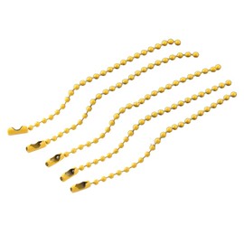 Aoktorkit 100Pcs 10cm Ball Bead Chain 2.4mm Metal Ball Chains Keychain with Connectors for DIY Craft Hanging Ornament Jewelry Making, Yellow