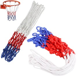 SquEqu 2 Pack Basketball Net Replacement 12 Loops Heavy Duty Anti-Whip All Weather Basketball Rim Nets for 18" Steel Basketball Hoops Rim Backyard Courts Indoor & Outdoor Driveway Recreational Center