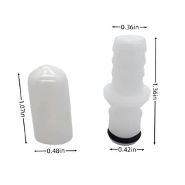 Stab Heart 2 Caps + 2 M236 Male Connectors for Sleep Number Bed Air Chambers - Replacement for M-236 - Fits 3/8" Hoses - Air Bed Pros