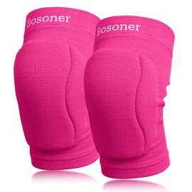 Volleyball Dance Knee Pads for Women: Men Protective Thick Knee Pads Soft Sponge Non-slip for Running Basketball Sports Cycling Yoga Riding Climbing (Pink,Junior)
