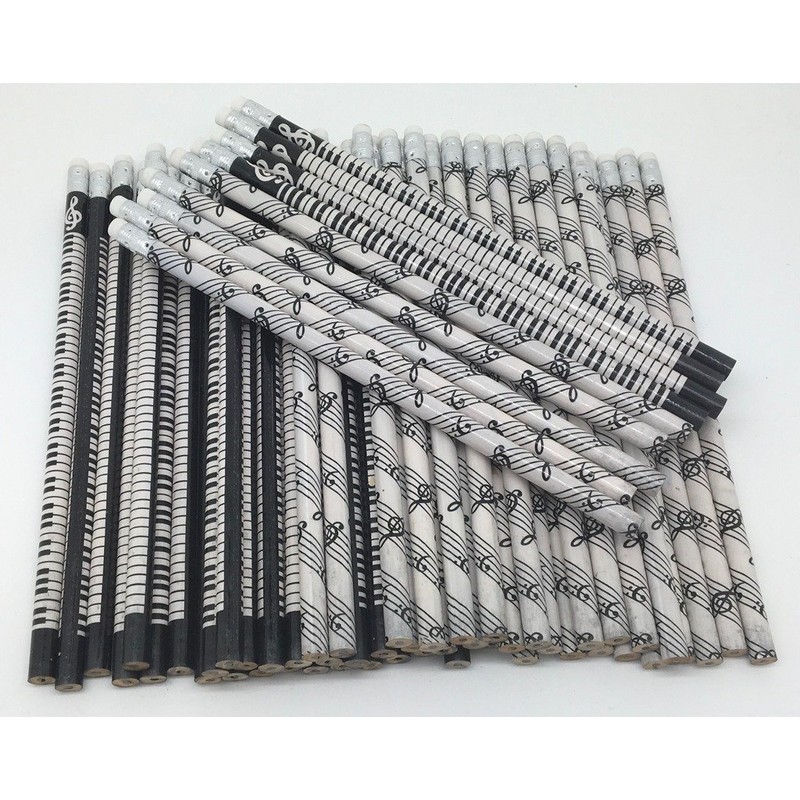 Music Themed Stationery – 60 Music themed pencils with erasers