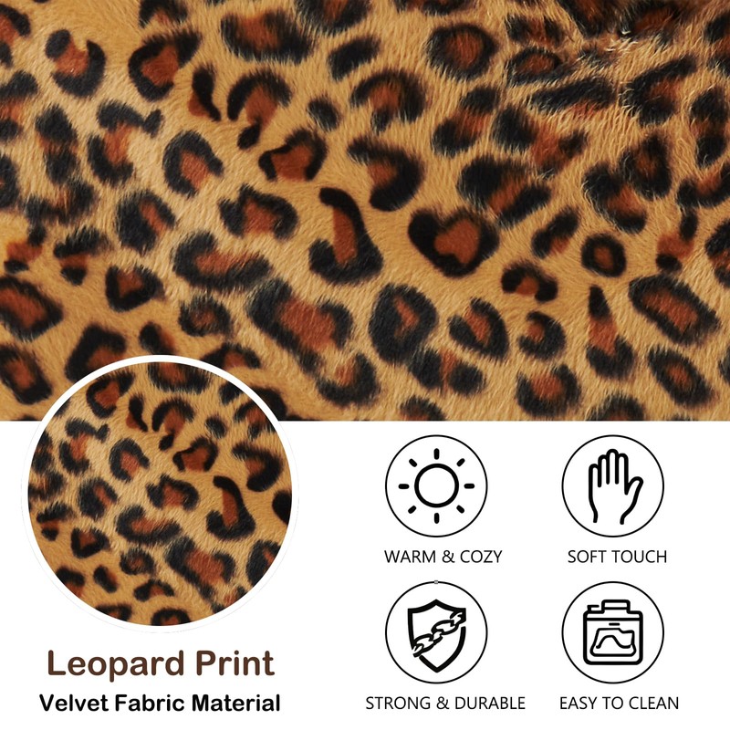 2PCS Storage Bin Boxes with Zipper Lid Leopard Print Cute