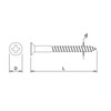DAIDOHANT 10173906 Uniqlo Wood Screws, Countersunk Head (Nominal Diameter d)