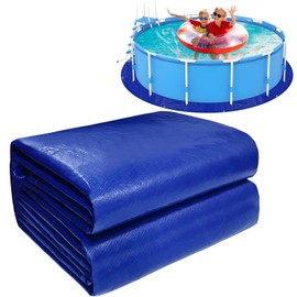 WOEUROI Pool Pads for Above Ground Pool, 18 FT Pool Tarp for Under Pool Ground Cloth Round Underlayment Pad, Thickened Under Pools Padding Pool Floor Mat, Puncture Protection Extend Liner Life(18FT)