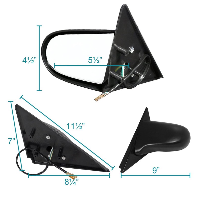 Spec-D Tuning Power Sports Side Mirrors Black Compatible with 1994-2001