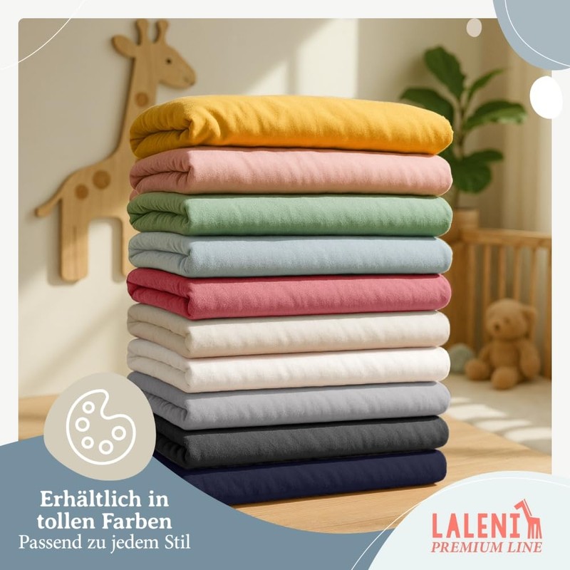 Laleni Premium fitted sheets for bassinets, rectangular, breathable, 100% cotton