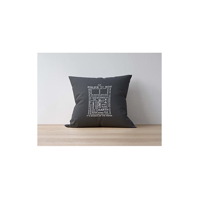 Tardis Black Cushion Cover 50 cm x 50 cm 100%