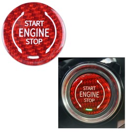 Generic Carbon Fiber Push to Start Button Compatible with Corvette C8 2020 2021 2022 (Red)