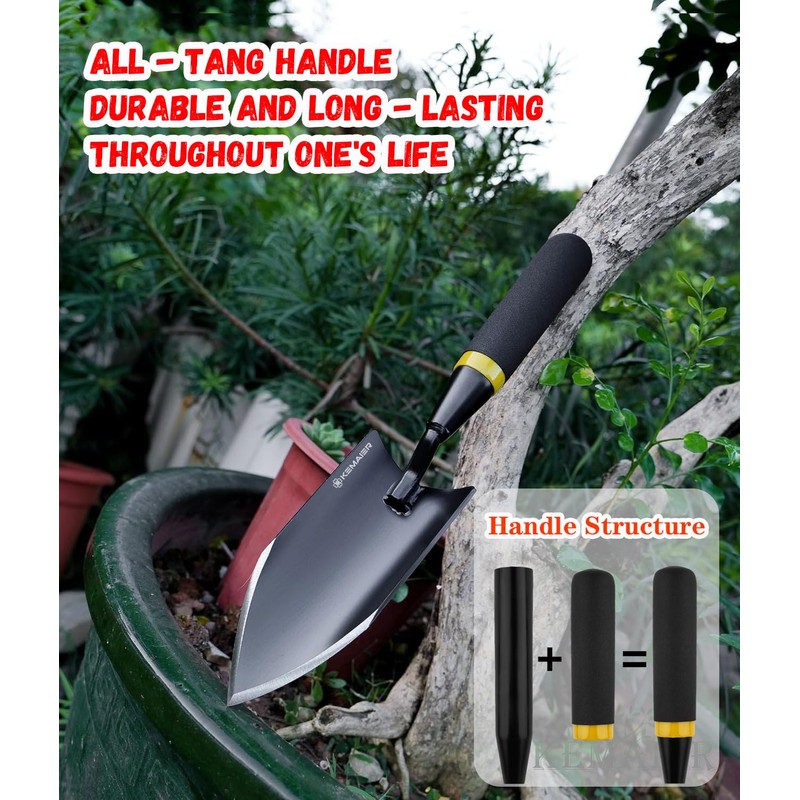 Heavy Duty Gardening Hand Trowel - Carbon Steel Garden Trowel