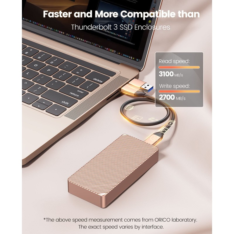ORICO NVMe SSD Enclosure 40Gbps M.2 to USB-C Adapter for