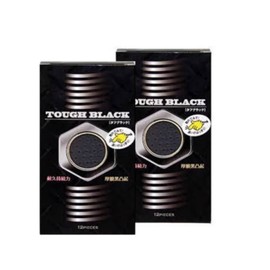 耐久持続力＆厚膜黒凸起！タフブラック　厚膜黒凸起コンドーム　１２個入【2個セット】