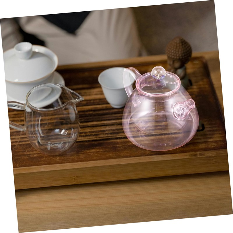 SHOWERORO 250ml Small Glass Tea Kettle Tea Pot with Lid